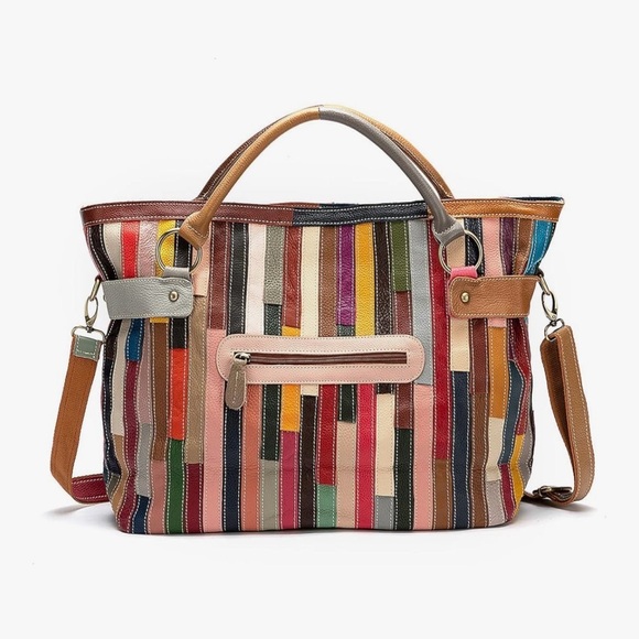 Colorful Patchwork Tote Bag - Picture 7 of 14